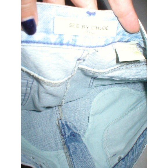 New Womens NWT Designer See by Chloe Jeans 29 Flare Jeans Paris Destroyed Light - Picture 9 of 9